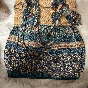 Bohemian Blue and Tan Tote Bag